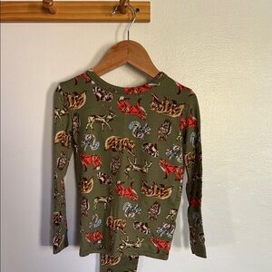 Cat & Jack Kids Animal Print Pajama Set - Green